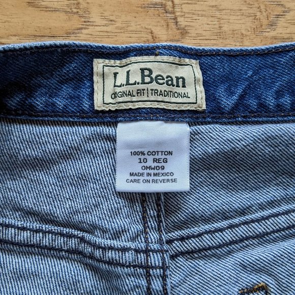 L.L. Bean Vintage 100% Cotton High Rise Relaxed Straight Rich Blue Jeans 28 10 4 - Picture 9 of 10